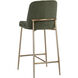 Zeke 37.75 inch Antique Brass / Bergen Olive Counter Stool